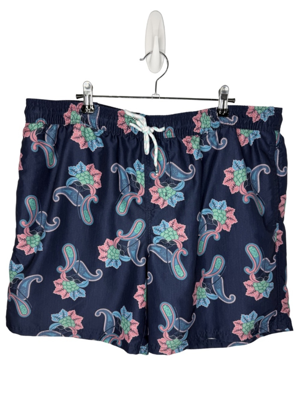 Original Use Navy Paisley Floral Swim Trunks Board Shorts Mesh Liner Size XL